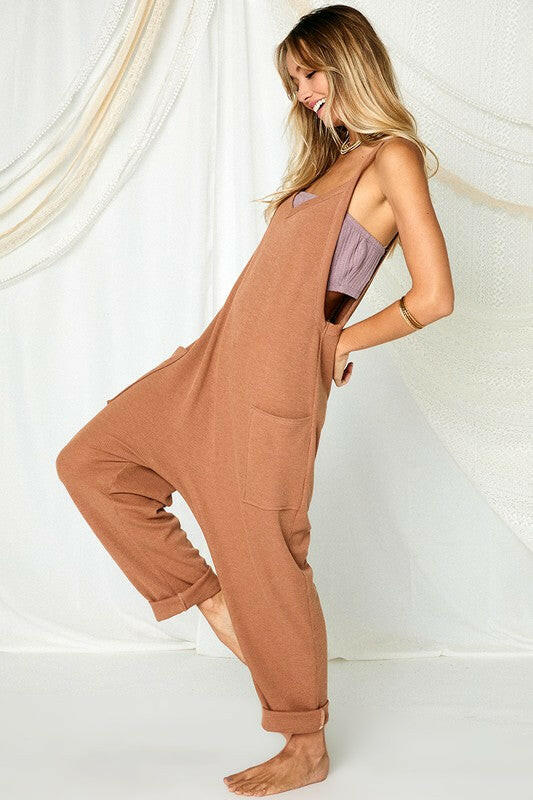 Solid Harem Jumpsuit with Pockets-Jumpsuits & Rompers-Krush Kandy, Women's Online Fashion Boutique Located in Phoenix, Arizona (Scottsdale Area)