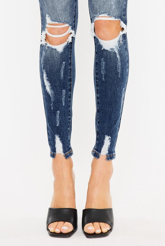 KanCan Mid Rise Distressed Super Skinny Jeans-Jeans-Krush Kandy, Women's Online Fashion Boutique Located in Phoenix, Arizona (Scottsdale Area)