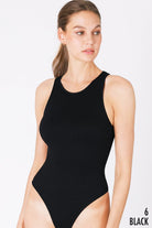 Ribbed High Neck Bodysuit-Bodysuits-Krush Kandy, Women's Online Fashion Boutique Located in Phoenix, Arizona (Scottsdale Area)