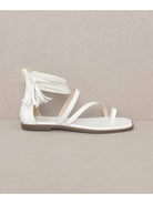 The Abril White | Strappy Ankle Wrap Summer Sandal-Sandals-Krush Kandy, Women's Online Fashion Boutique Located in Phoenix, Arizona (Scottsdale Area)