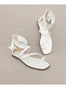 The Abril White | Strappy Ankle Wrap Summer Sandal-Sandals-Krush Kandy, Women's Online Fashion Boutique Located in Phoenix, Arizona (Scottsdale Area)
