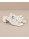 The Emerald White | Double Bow Peep Hole Sandal-Sandals-Krush Kandy, Women's Online Fashion Boutique Located in Phoenix, Arizona (Scottsdale Area)