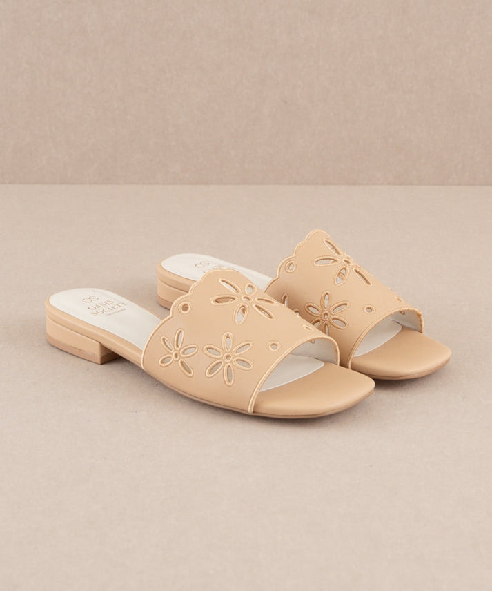 The Manila Apricot | Flower Cutout Summer Sandals-Sandals-Krush Kandy, Women's Online Fashion Boutique Located in Phoenix, Arizona (Scottsdale Area)