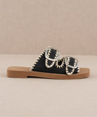 Francess Black Slide | Fun Double Buckle Sandal-Sandals-Krush Kandy, Women's Online Fashion Boutique Located in Phoenix, Arizona (Scottsdale Area)