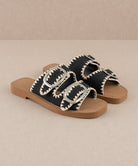 Francess Black Slide | Fun Double Buckle Sandal-Sandals-Krush Kandy, Women's Online Fashion Boutique Located in Phoenix, Arizona (Scottsdale Area)