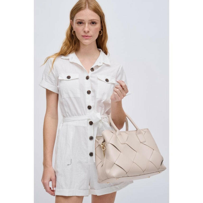 Phoebe Woven Satchel-Purses & Bags-Krush Kandy, Women's Online Fashion Boutique Located in Phoenix, Arizona (Scottsdale Area)
