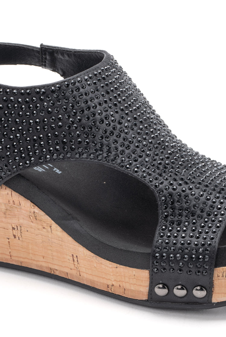 Corky's Carley Wedge Sandals, Black Crystals-Sandals-Krush Kandy, Women's Online Fashion Boutique Located in Phoenix, Arizona (Scottsdale Area)