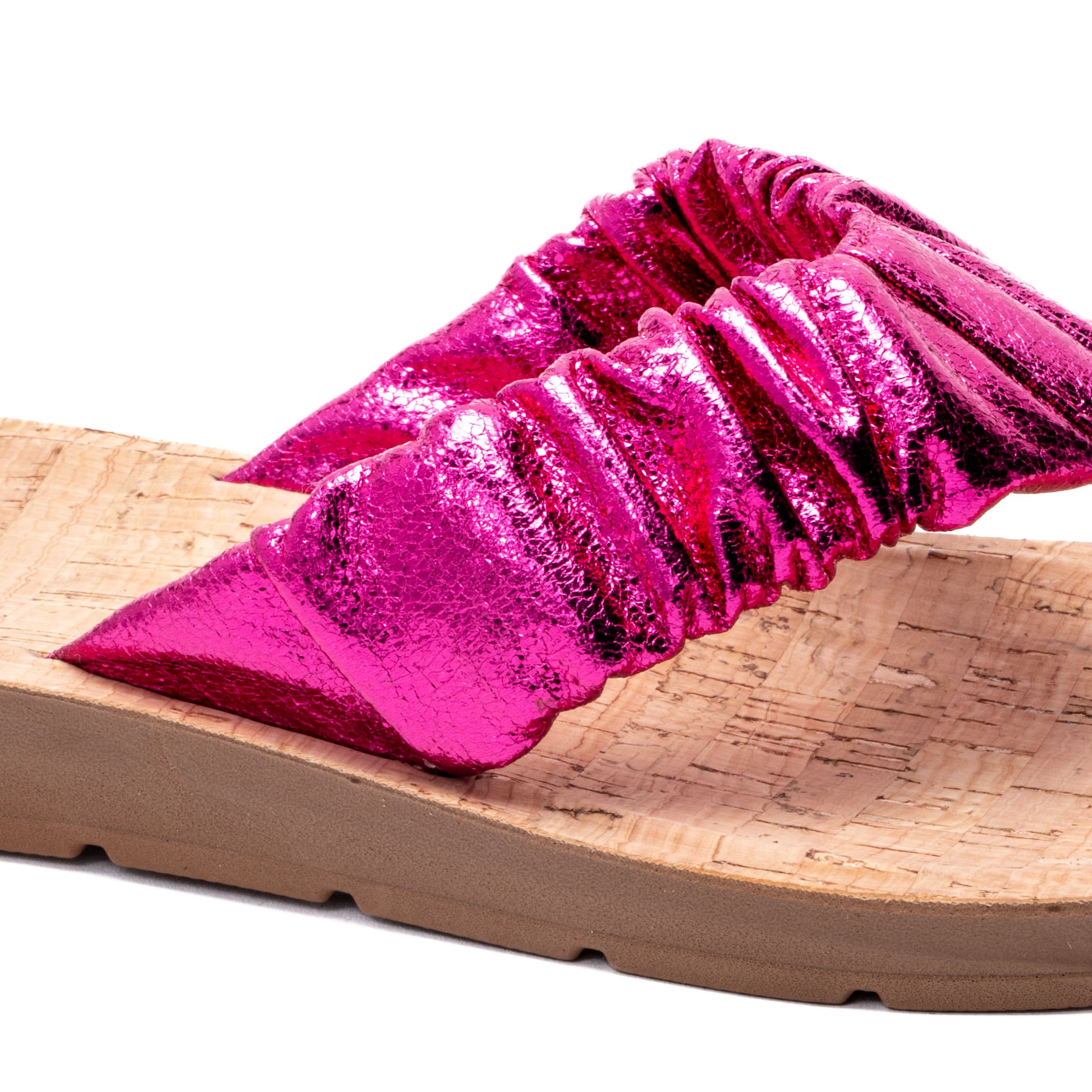 Corky's Cool Off, Fuchsia Crinkle Metallic-Sandals-Krush Kandy, Women's Online Fashion Boutique Located in Phoenix, Arizona (Scottsdale Area)