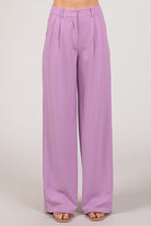 Twill Front Pleated Wide Long Pants-Pants-Krush Kandy, Women's Online Fashion Boutique Located in Phoenix, Arizona (Scottsdale Area)