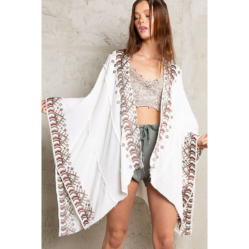 Embroidery Open Front Kimono-Kimonos-Krush Kandy, Women's Online Fashion Boutique Located in Phoenix, Arizona (Scottsdale Area)
