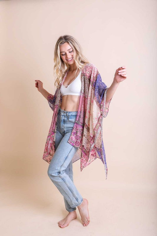 Bohemian Burnout Velvet Kimono-Kimonos-Krush Kandy, Women's Online Fashion Boutique Located in Phoenix, Arizona (Scottsdale Area)