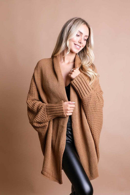 Bat Sleeve Knit Cardigan-Cardigans-Krush Kandy, Women's Online Fashion Boutique Located in Phoenix, Arizona (Scottsdale Area)
