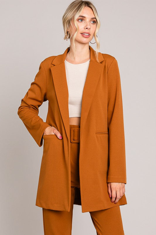 Twill Oversized Jersey Blazer-Blazers-Krush Kandy, Women's Online Fashion Boutique Located in Phoenix, Arizona (Scottsdale Area)