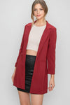 Twill Oversized Cropped Sleeve Blazer-Blazers-Krush Kandy, Women's Online Fashion Boutique Located in Phoenix, Arizona (Scottsdale Area)