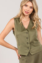 Satin Tailored Vest-Vests-Krush Kandy, Women's Online Fashion Boutique Located in Phoenix, Arizona (Scottsdale Area)