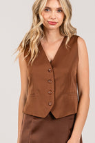 Satin Tailored Vest-Vests-Krush Kandy, Women's Online Fashion Boutique Located in Phoenix, Arizona (Scottsdale Area)