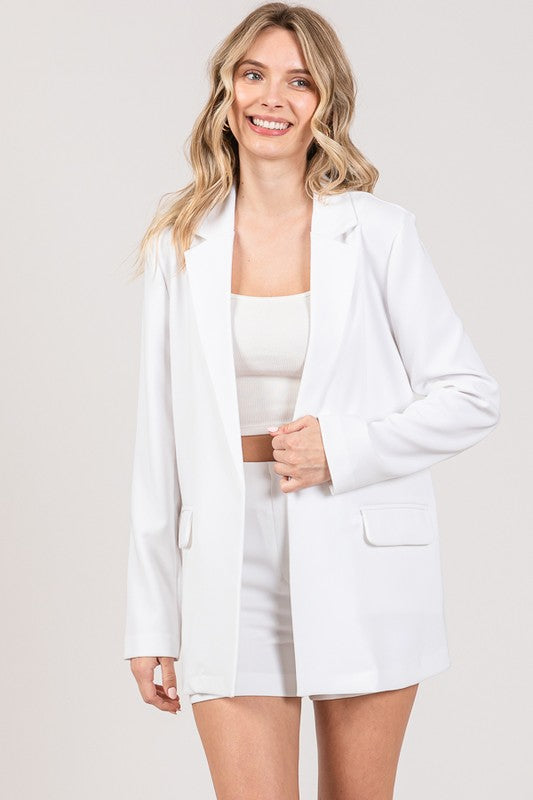 Twill Oversized Flap Pocket Blazer-Blazers-Krush Kandy, Women's Online Fashion Boutique Located in Phoenix, Arizona (Scottsdale Area)