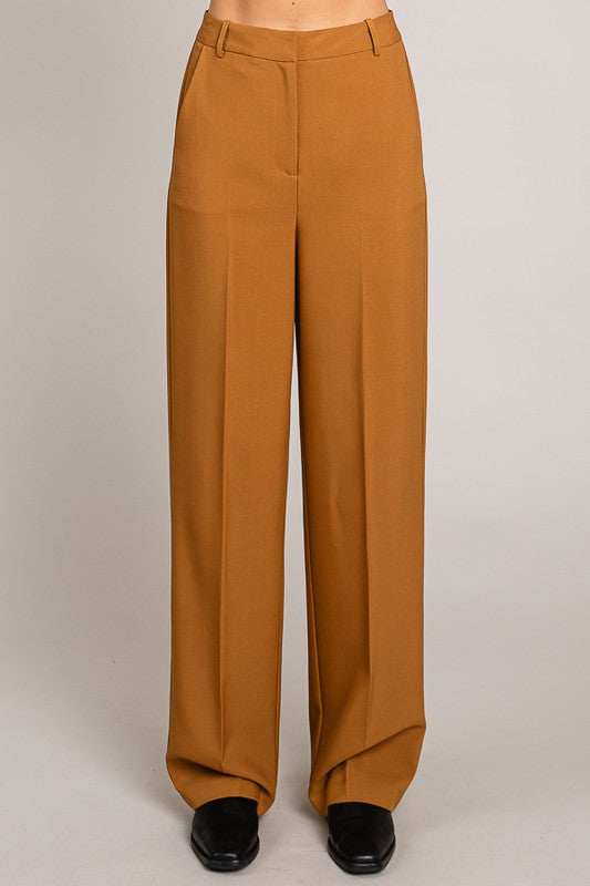 Twill Wide Leg Trousers-Pants-Krush Kandy, Women's Online Fashion Boutique Located in Phoenix, Arizona (Scottsdale Area)