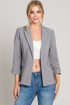 Let's Get Takeout Button Detail Blazer-Blazers-Krush Kandy, Women's Online Fashion Boutique Located in Phoenix, Arizona (Scottsdale Area)