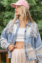 Oversize Balloon Sleeve Floral Contrast Jacket-Jackets-Krush Kandy, Women's Online Fashion Boutique Located in Phoenix, Arizona (Scottsdale Area)