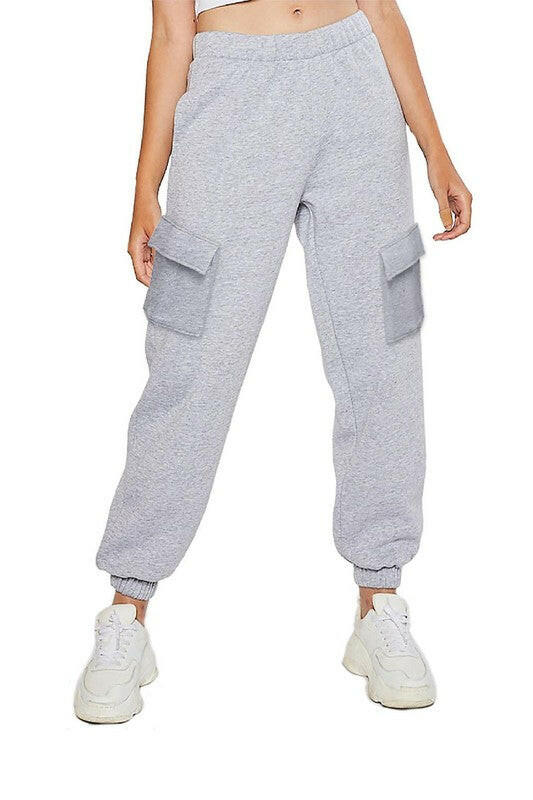 Fleece Cargo Joggers-Joggers-Krush Kandy, Women's Online Fashion Boutique Located in Phoenix, Arizona (Scottsdale Area)