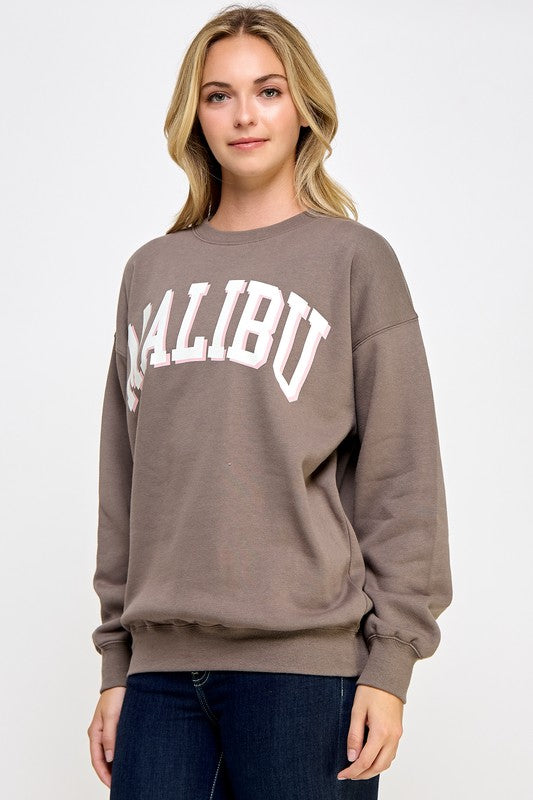 Malibu Crewneck-Sweatshirts-Krush Kandy, Women's Online Fashion Boutique Located in Phoenix, Arizona (Scottsdale Area)