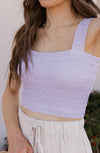 Shirred Square Neck Crop Top-Tanks-Krush Kandy, Women's Online Fashion Boutique Located in Phoenix, Arizona (Scottsdale Area)