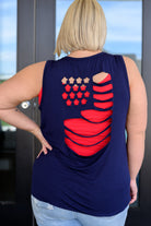 Land of the Free Tank in Navy-Tanks-Krush Kandy, Women's Online Fashion Boutique Located in Phoenix, Arizona (Scottsdale Area)