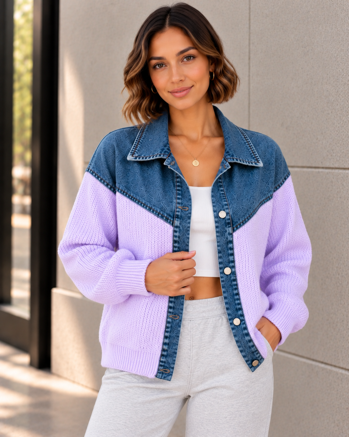 Lavender Denim Yoke Street Style.png