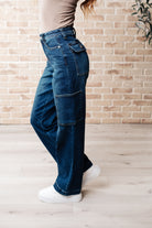 Judy Blue Leila High Rise Cargo Straight Jeans-Jeans-Krush Kandy, Women's Online Fashion Boutique Located in Phoenix, Arizona (Scottsdale Area)