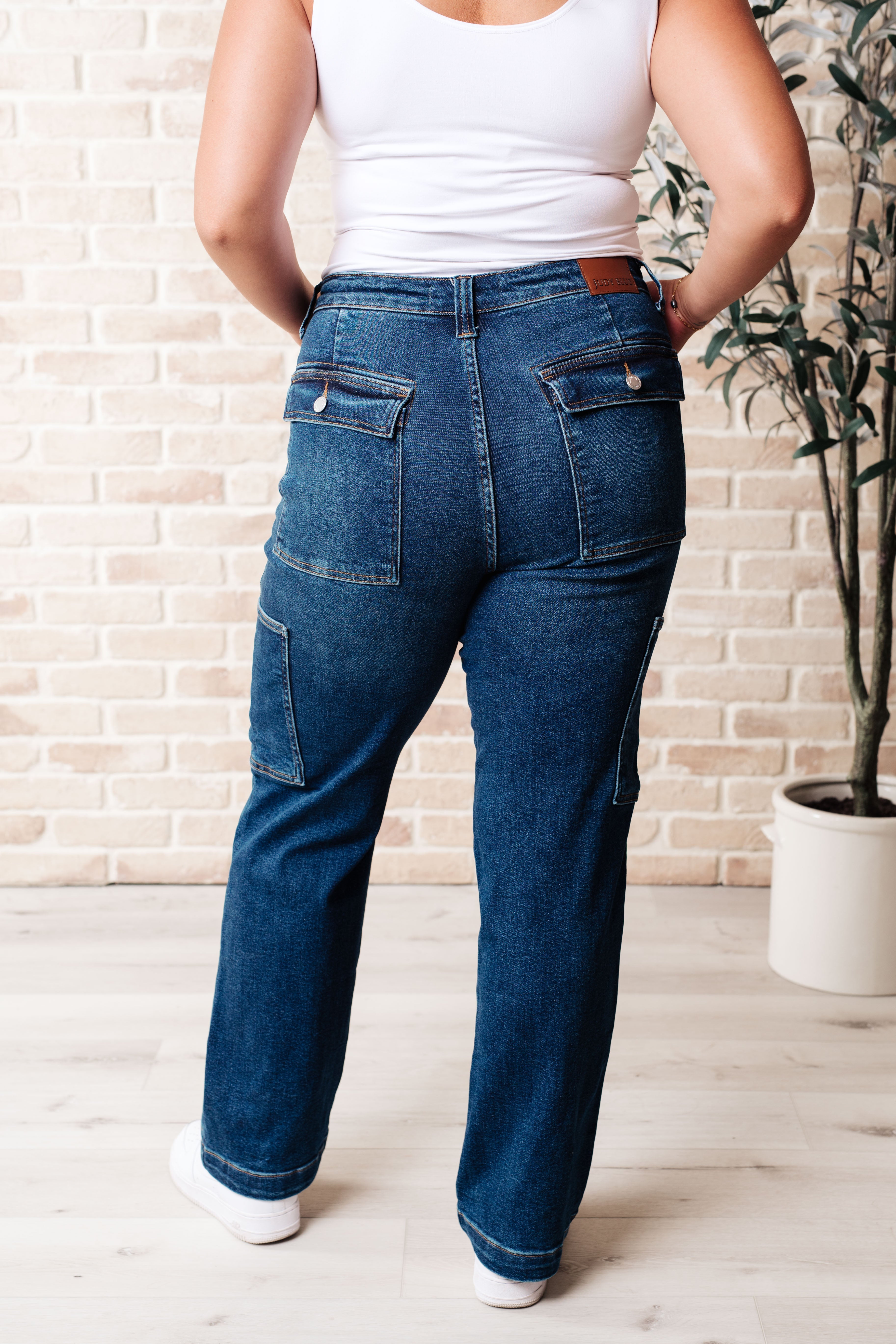 Judy Blue Leila High Rise Cargo Straight Jeans-Jeans-Krush Kandy, Women's Online Fashion Boutique Located in Phoenix, Arizona (Scottsdale Area)