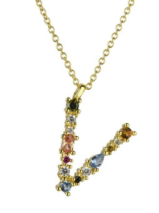 Dainty Initial Cubic Zirconia Necklace-Necklaces-Krush Kandy, Women's Online Fashion Boutique Located in Phoenix, Arizona (Scottsdale Area)