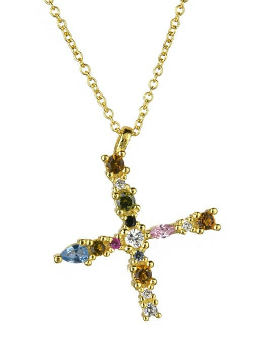 Dainty Initial Cubic Zirconia Necklace-Necklaces-Krush Kandy, Women's Online Fashion Boutique Located in Phoenix, Arizona (Scottsdale Area)
