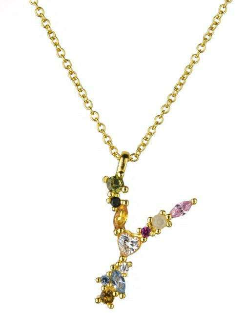 Dainty Initial Cubic Zirconia Necklace-Necklaces-Krush Kandy, Women's Online Fashion Boutique Located in Phoenix, Arizona (Scottsdale Area)