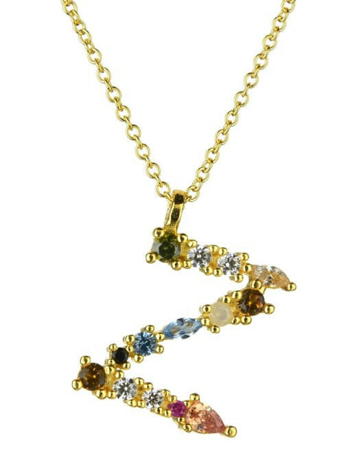 Dainty Initial Cubic Zirconia Necklace-Necklaces-Krush Kandy, Women's Online Fashion Boutique Located in Phoenix, Arizona (Scottsdale Area)