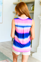 Lizzy Tank Top in Blue and Pink Haze-Tanks-Krush Kandy, Women's Online Fashion Boutique Located in Phoenix, Arizona (Scottsdale Area)