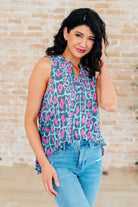Lizzy Tank Top in Mint and Pink Leopard-Tanks-Krush Kandy, Women's Online Fashion Boutique Located in Phoenix, Arizona (Scottsdale Area)
