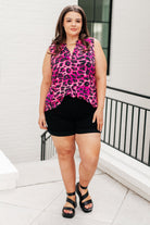 Lizzy Tank Top in Pink Multi Leopard-Short Sleeve Tops-Krush Kandy, Women's Online Fashion Boutique Located in Phoenix, Arizona (Scottsdale Area)