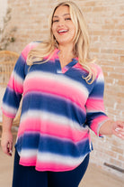 Lizzy Top in Blue and Pink Haze-Short Sleeve Tops-Krush Kandy, Women's Online Fashion Boutique Located in Phoenix, Arizona (Scottsdale Area)