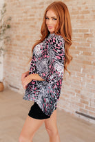 Lizzy Top in Grey and Pink Leopard-Long Sleeve Tops-Krush Kandy, Women's Online Fashion Boutique Located in Phoenix, Arizona (Scottsdale Area)