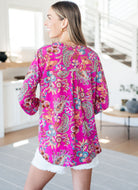 Lizzy Top in Magenta Floral Paisley-Long Sleeve Tops-Krush Kandy, Women's Online Fashion Boutique Located in Phoenix, Arizona (Scottsdale Area)