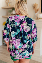 Lizzy Top in Navy and Purple Floral-Long Sleeve Tops-Krush Kandy, Women's Online Fashion Boutique Located in Phoenix, Arizona (Scottsdale Area)