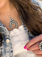 Crowned Horseshoe Sterling Silver Necklace-Pearl Necklaces-Krush Kandy, Women's Online Fashion Boutique Located in Phoenix, Arizona (Scottsdale Area)