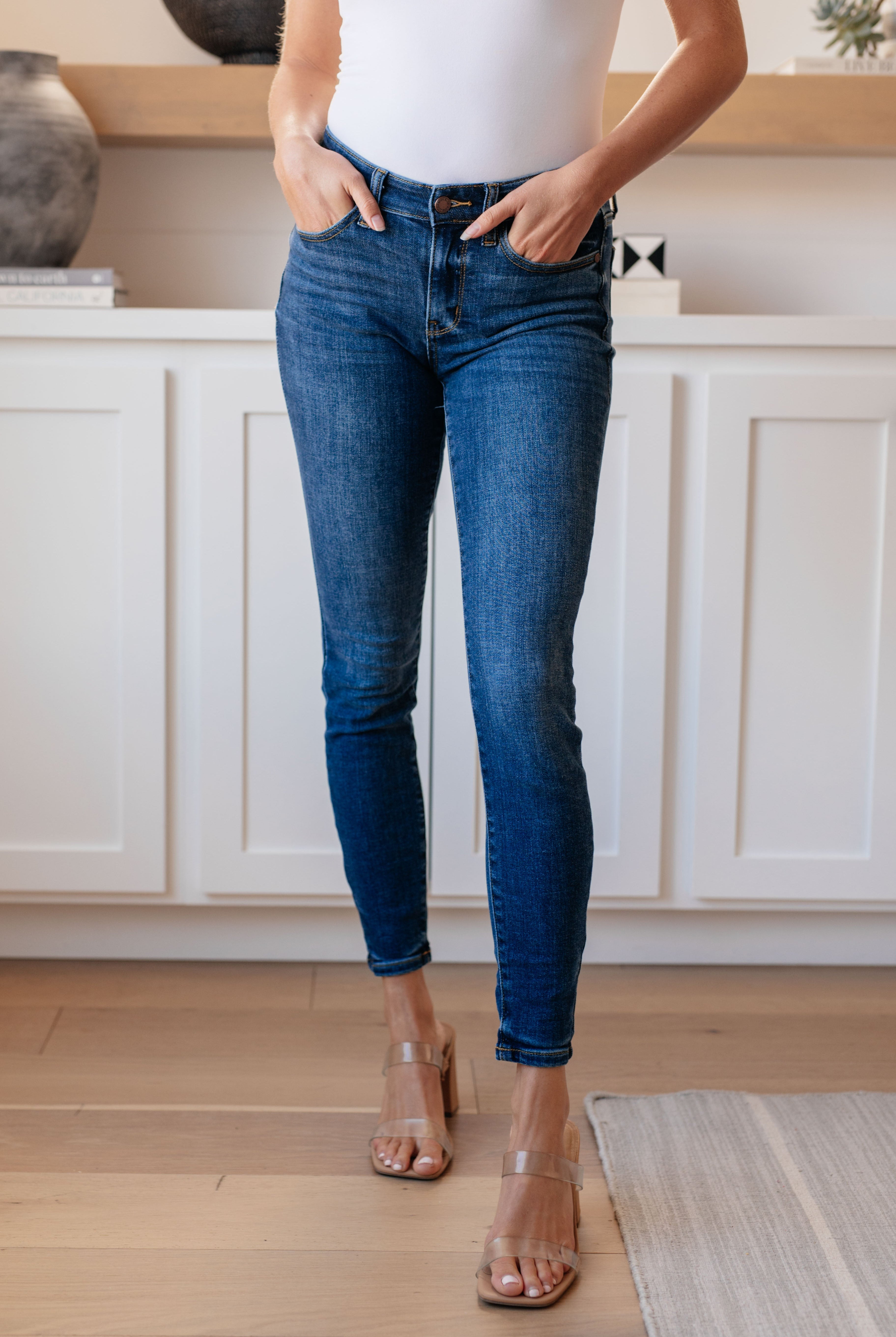 Maxine Mid-Rise Skinny Jeans-Jeans-Krush Kandy, Women's Online Fashion Boutique Located in Phoenix, Arizona (Scottsdale Area)