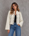 Regal Revival Military-Inspired Button Detail Jacket