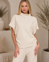 Mock Neck Shirred Sweater