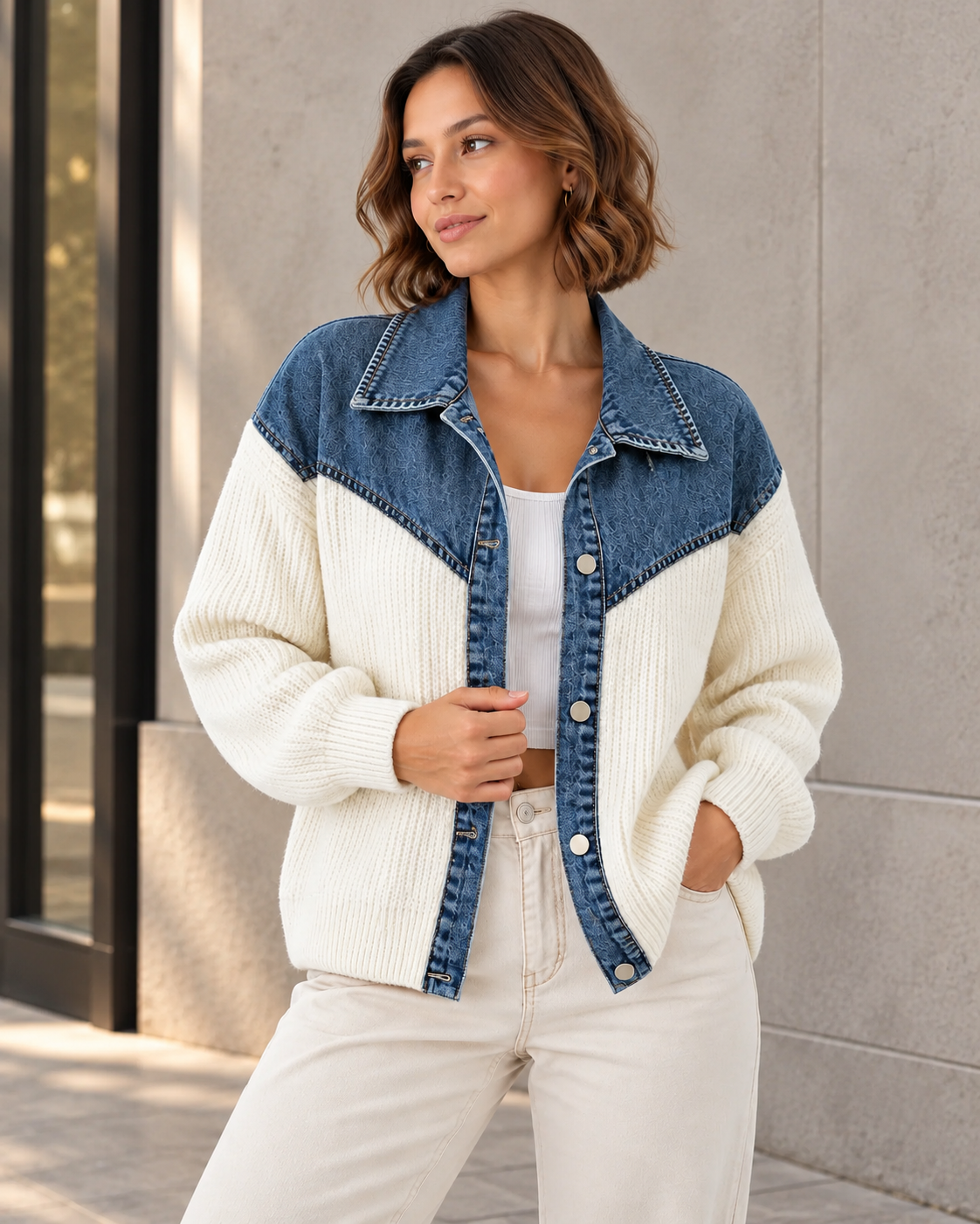 Modern Street-Chic Denim Knit Portrait.png