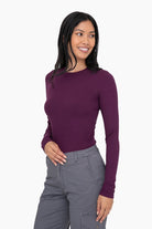 Essential Long-Sleeved Micro-Ribbed Athleisure Top-Long Sleeve Tops-Krush Kandy, Women's Online Fashion Boutique Located in Phoenix, Arizona (Scottsdale Area)