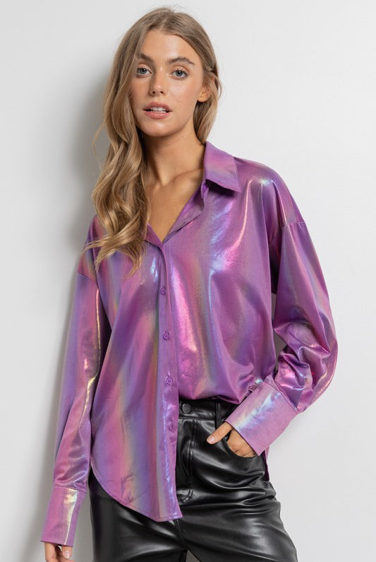 Rainbow Blouse-Long Sleeve Tops-Krush Kandy, Women's Online Fashion Boutique Located in Phoenix, Arizona (Scottsdale Area)