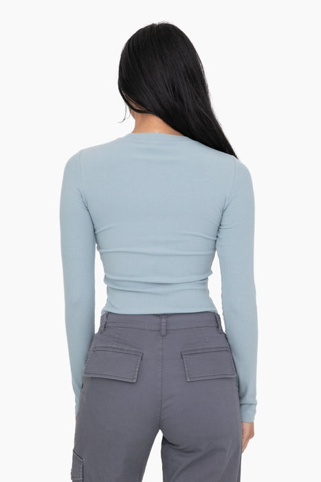 Essential Long-Sleeved Micro-Ribbed Athleisure Top-Long Sleeve Tops-Krush Kandy, Women's Online Fashion Boutique Located in Phoenix, Arizona (Scottsdale Area)